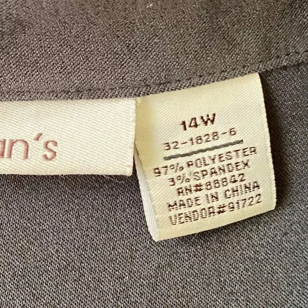 Roamans Womens Plus Shirt Jacket Scallop Hem 14W - Picture 3 of 12